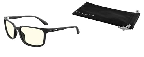 GUNNAR Gaming Glasses - Mammoth Onyx Clear Lens - Blue Light Blocking Relieve Dry Eye