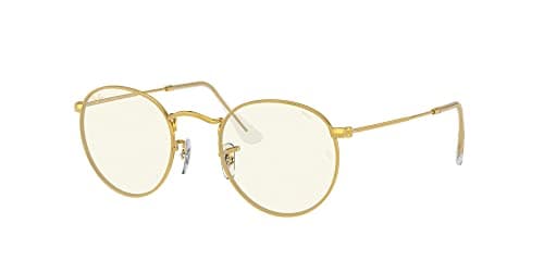Ray-Ban Unisex RB3447 Round Metal Evolve Photochromic Round Sunglasses, Legend Gold/Photochromic Grey/Blue Light Filter, 53 mm