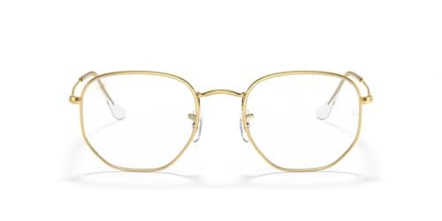 Ray-Ban Unisex RB3548 Hexagonal Hexagonal Sunglasses, Legend Gold/Clear Blue Light Filter, 51 mm