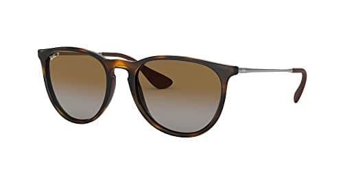 Ray-Ban Unisex RB4171 Erika Round Sunglasses, Light Havana/Polarized Grey Gradient Brown, 54 mm