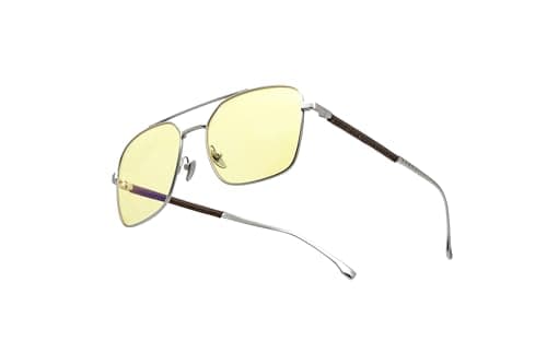 GUNNAR Gaming Glasses - Witcher White Wolf Steel Umber Amber Lens - Blue Light Blocking Relieve Dry Eye