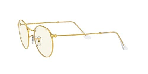 Ray-Ban Unisex RB3447 Round Metal Evolve Photochromic Round Sunglasses, Legend Gold/Photochromic Grey/Blue Light Filter, 53 mm