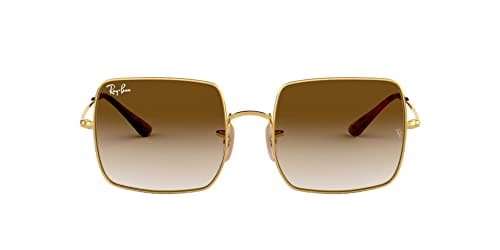 Ray-Ban Womens RB1971 Square Square Sunglasses, Gold/Clear Gradient Brown, 54 mm