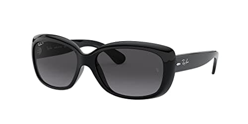 Ray-Ban Womens RB4101 Jackie Ohh Butterfly Sunglasses, Black/Polarized Light Grey Gradient Dark Grey, 58 mm