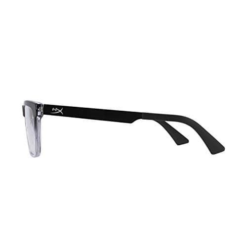 HyperX Spectre Stealth - Gaming Eyewear, Blue Light Blocking Glasses, UV Protection, Acetate Frame, Stainless Steel Temples, Crystal Clear Lenses, Microfiber Bag, Hard Case – Square Medium/Large Clear
