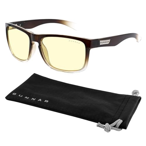 GUNNAR Gaming Glasses - Intercept Latte/Fade Amber Lens - Blue Light Blocking Relieve Dry Eye