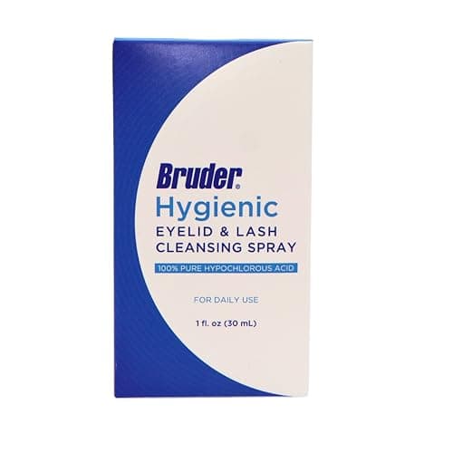 Bruder Hygienic Eyelid Solution Spray - Non-Irritating Pure Hypochlorous in Saline, Calm, Skincare, Daily Use Eyelid and Lash Cleanser, Eye Cleansing Spray (30mL)