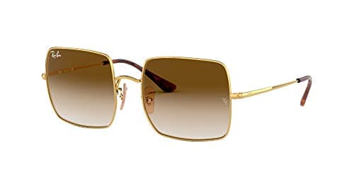 Ray-Ban Womens RB1971 Square Square Sunglasses, Gold/Clear Gradient Brown, 54 mm