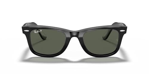 Ray-Ban RB2140 Original Wayfarer Polarized Square Sunglasses, Black/Green Polarized, 50 mm