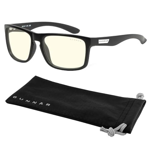 GUNNAR Gaming Glasses - Intercept Onyx Clear Lens - Blue Light Blocking Relieve Dry Eye