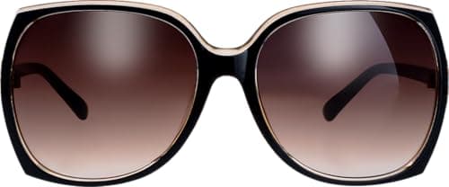 The Fresh Women's Square Jackie O Hybrid Butterfly Fashion Sunglasses - Exquisite Packaging (727704-Crystal brown/Black paint, Gradient Brown)