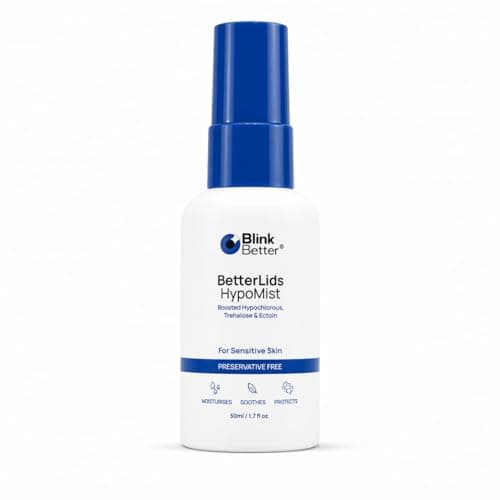 BlinkBetter BetterLids Boosted Hypochlorous Acid Eyelid Spray – Gentle Non-Sting Eyelid Cleanser Mist with Ectoin & Trehalose for Blepharitis, Dry and Itchy Lids – Daily Lid Hygiene Eye Spray, 50 ml