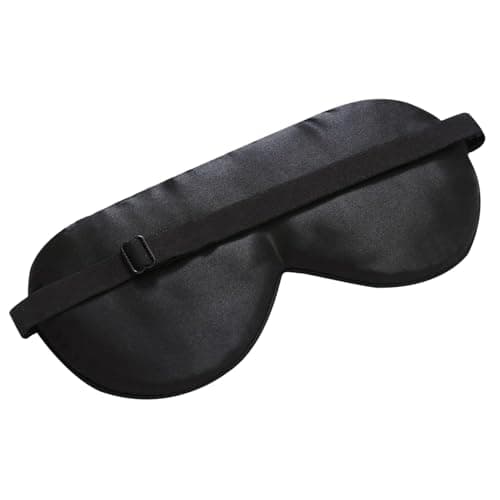 Alaska Bear Mulberry Silk Sleep Mask Cool Super Smooth Eye Cover Genuine Organic Silk for Sensitive Skin, Soft Filling, Lightweight Eye Shades for Sleeping (Original Black, Flat)