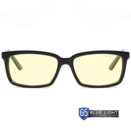 GUNNAR Computer Readers+2.00 - Haus Onyx Amber Lens - Blue Light Blocking Relieve Eye Strain