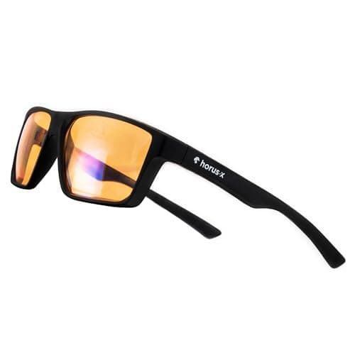 Horus X • Blue Light Glasses Men Women | Blue Light Blocking Glasses for Screen Anti-Fatigue Eye Migraine | Gaming Amber V3