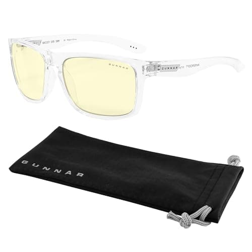 GUNNAR Gaming Glasses - Intercept Crystal Amber Lens - Blue Light Blocking Relieve Dry Eye