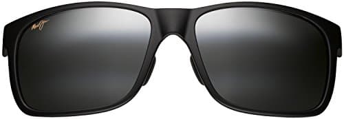 Maui Jim Men's & Women's Red Sands Polarized Square Sunglasses, Matte Black/Neutral Grey Polarized, Large Fit