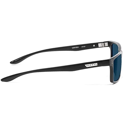 Gaming Glasses | Blue Light Blocking Glasses | Vertex/Onyx by Gunnar | Patented 90% Blue Light & Sun Protection (100% UVA/UVB), 100% UV Light, Anti-Reflective to Protect & Reduce Eye Strain & Dryness