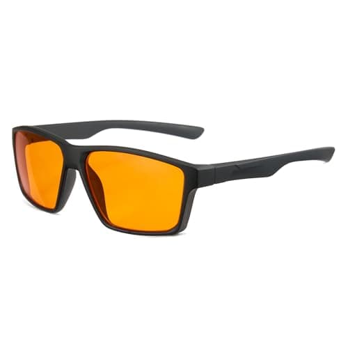 Cyxus Orange Blue Light Blocking Glasses for Men Women Gaming Glasses Reduce Eye Strain Sleep Better（8303O02 Orange Lens Black Frame）