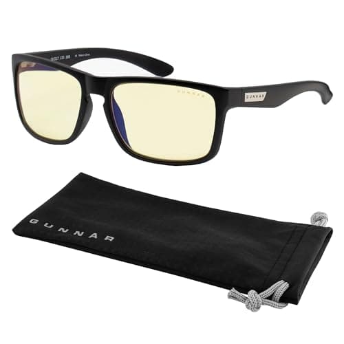 GUNNAR - Premium Reading Glasses - Blocks 65% Blue Light - Intercept, Onyx, Amber Lens, Pwr +2.5