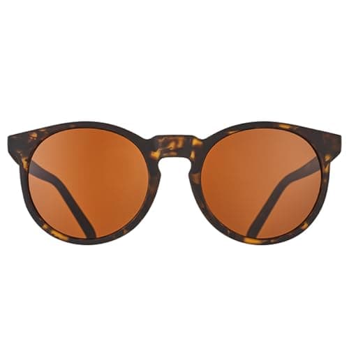goodr Nine Dollar Pour Over Polarized Round Sunglasses, Small Sized (Circle G), Brown Translucent Frames with Brown Non-Reflective Glare Reducing Lens, UV400 Protection, No Slip, No Bounce