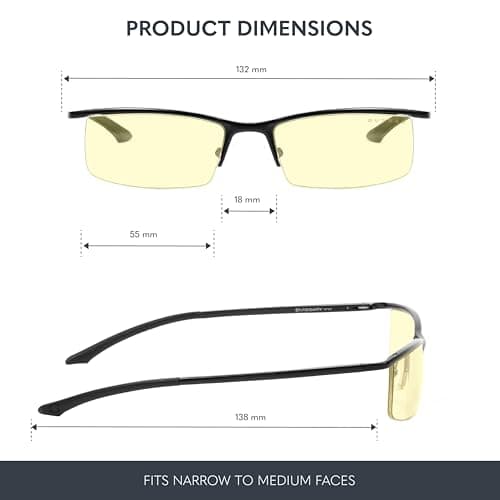 GUNNAR - Premium Gaming and Computer Glasses - Blocks 65% Blue Light - Emissary, Onyx, Amber Tint