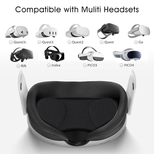 Orzero (1 Pack) VR Lens Protector Cover Compatible for Quest 3S, Quest 3/2/1, Valve Index, PICO 3/4/4 pro/4 Ultra, Dust Proof Washable Protective Sleeve Sunlight Blocking Anti-Scratch - Black
