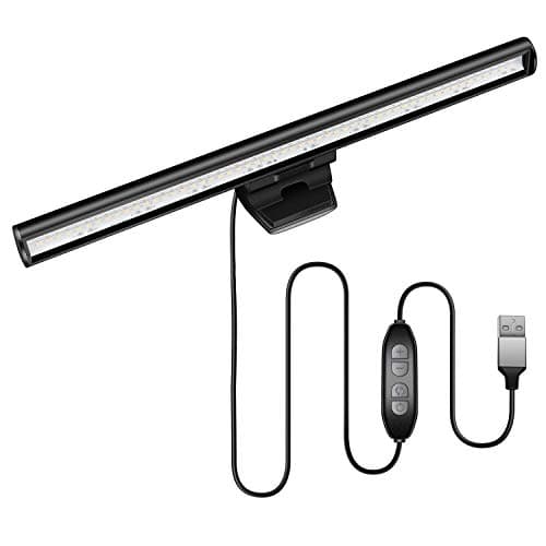 HIOUME Laptop Monitor Light Bar, USB e-Reading LED Task Lamp, 3 Adjustable Color Temperature, 10 Dimming Brightness Levels, No Screen Glare, Space Saving, Eye Health Care, Portable for Travel