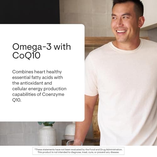 THORNE - Omega-3 with CoQ10 - Fish Oil Supplement with EPA & DHA from Sustainably Sourced Fish - Supports Brain, Skin, Joint & Heart Health* - Third-Party Certified - Gluten & Dairy-Free - 90 Softgels