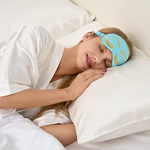 BABEYOND Sleeping Eye Mask for Women Cute Beauty Eye Cover Mask Sleep Mask Blue