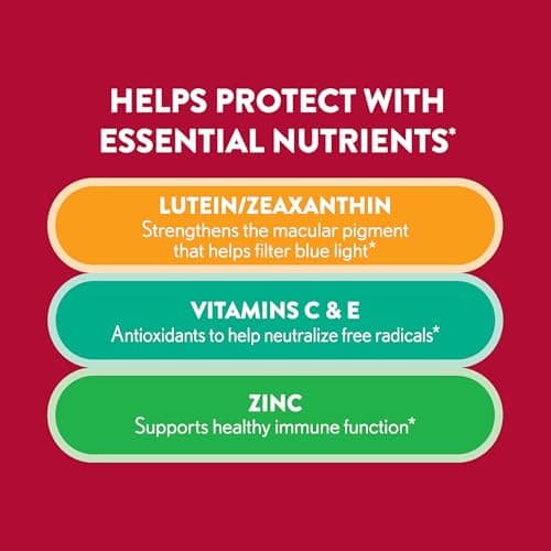 Ocuvite Eye Vitamin & Mineral Supplement, Gummy Multivitamin for Eyes, Zinc, Vitamin C & E, Lutein & Zeaxanthin Supplements for Vision Support for Adults, 60 Gummies