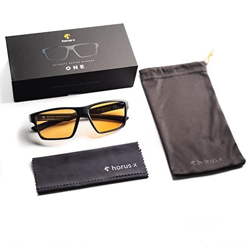 Horus X • Blue Light Glasses Men Women | Blue Light Blocking Glasses for Screen Anti-Fatigue Eye Migraine | Gaming Amber V3