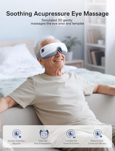 Eye Massager with Heat and Cooling, Mothers Day Gifts for Mom, Heated Eye Mask Reduces Migraines, Dry Eyes, Headache Relief Eye Care Devices, Birthday Gifts for Mom Women Men