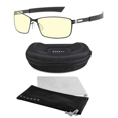 GUNNAR - Premium Gaming and Computer Glasses - Blocks 65% Blue Light - Vayper, Onyx, Amber Tint