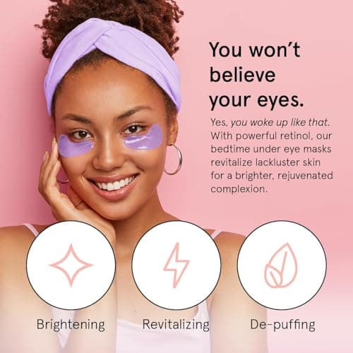 grace & stella Retinol Under Eye Patches for Puffy Eyes & Dark Circles - Restoring Gel Under Eye Masks with Hyaluronic Acid - Birthday Gifts for Women, Bachelorette Party Favors (Purple, 24 Pairs)
