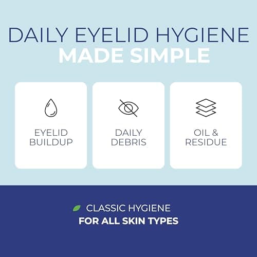 NOVEHA 60PCs Daily Hygienic Eyelid & Lash Wipes | For Blepharitis & Itchy Eyes, Demodex | Individually Wrapped Refreshening Eyelid Wipes, Natural Makeup Remover & Calming Moisturizer