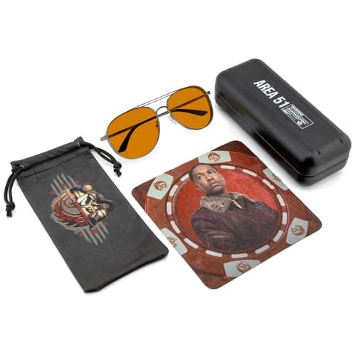 GUNNAR Gaming Glasses - Fallout Brotherhood of Steel Gunmetal Amber Max Lens - Blue Light Blocking Relieve Dry Eye