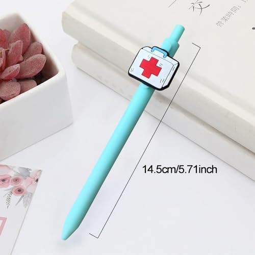 LSLSHY Cute Nurse Pens Funny Nurse Accessories for Work Aesthetic Gel Pen Black Ink Set for Cna Rn Medical Assistant Nursing Student Essentials Nurse Week Gifts Appreciation Gift