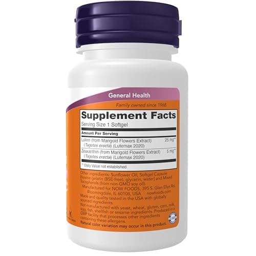 Now Supplements, Lutein & Zeaxanthin with 25 mg Lutein and 5 mg Zeaxanthin, 120 Softgels