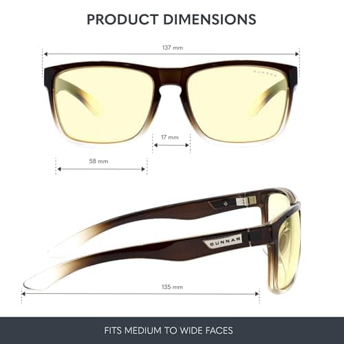 GUNNAR Gaming Glasses - Intercept Latte/Fade Amber Lens - Blue Light Blocking Relieve Dry Eye