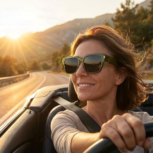 HAOLOTA Polarized Fit Over Glasses Sunglasses for Women Men Trendy Square Wrap Around Shades UV Protection