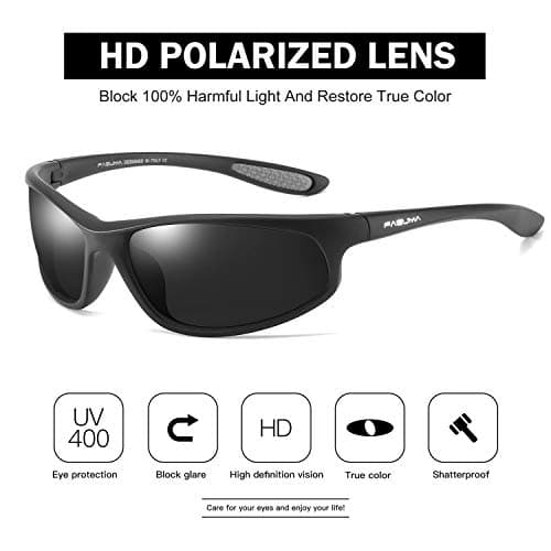FAGUMA Polarized Sports Sunglasses For Men Cycling Driving Fishing UV400 Protection