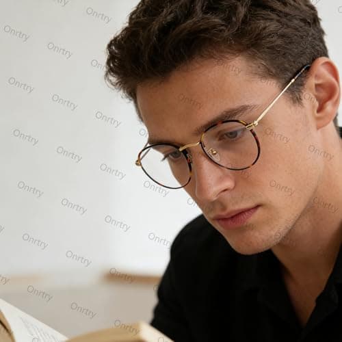 Onrtry Circle Blue Light Glasses for Women Men Round Metal Frame Computer Gaming Eyeglasses 2 Pack(Tortoise+Gold)