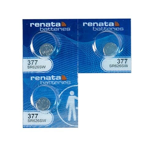 Renata Silver Oxide Watch Battery 377 - SR626SW (3 Batteries)