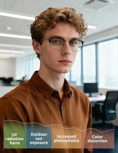 ZanyLen Blue Blocker Glasses for Men Metal Browline Computer Gaming Glasses With Blue Ray Filter (Gunmetal/Black TR90 Eyeglasses)