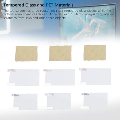SENECESLI Game Console Screen Protector, 3 Pack Glass Screen Protector Anti Glare Tempered for 3DS XL LL Console Handheld System, High Clarity, withUV Filter