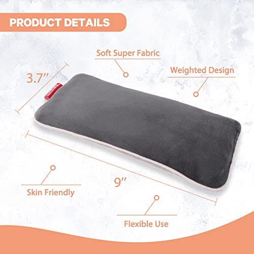 Comfheat Lavender Weighted Eye Pillow for Yoga, Microwavable Moist Heat Eye Compress Mask Pillow with Washable Cover for Relaxation, Sleeping, Meditation, Yoga, Spa, Migraine Relief