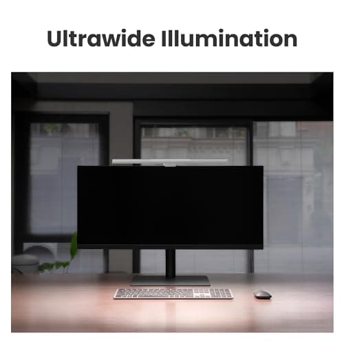 BenQ ScreenBar Pro LED Monitor Light Bar (Black) - Ultrawide Lighting, Motion Sensor, Adjustable Brightness/Color Temperature, Eye-Care USB-C Monitor lamp, No Glare, Curved Monitors, Monitor accessory