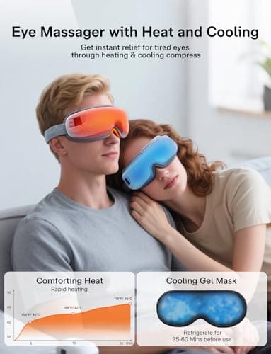 Eye Massager with Heat and Cooling, Mothers Day Gifts for Mom, Heated Eye Mask Reduces Migraines, Dry Eyes, Headache Relief Eye Care Devices, Birthday Gifts for Mom Women Men