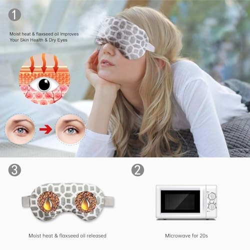 2 in 1 Heated/Ice Eye Mask Moist Heat Eye Mask Lavender & Flaxseed Sinus Pillow Microwavable for Dry Eye,Styes,Sinus Pain,Headache,Migraine,Puffy or Swollen Eyes Irritated and Inflamed Eyelid Bumps